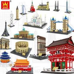 Wange Blocks Architecture Building Blocks French Country Lodge Model Villa House Big Ben Toys for Children Gifts Girls 5311