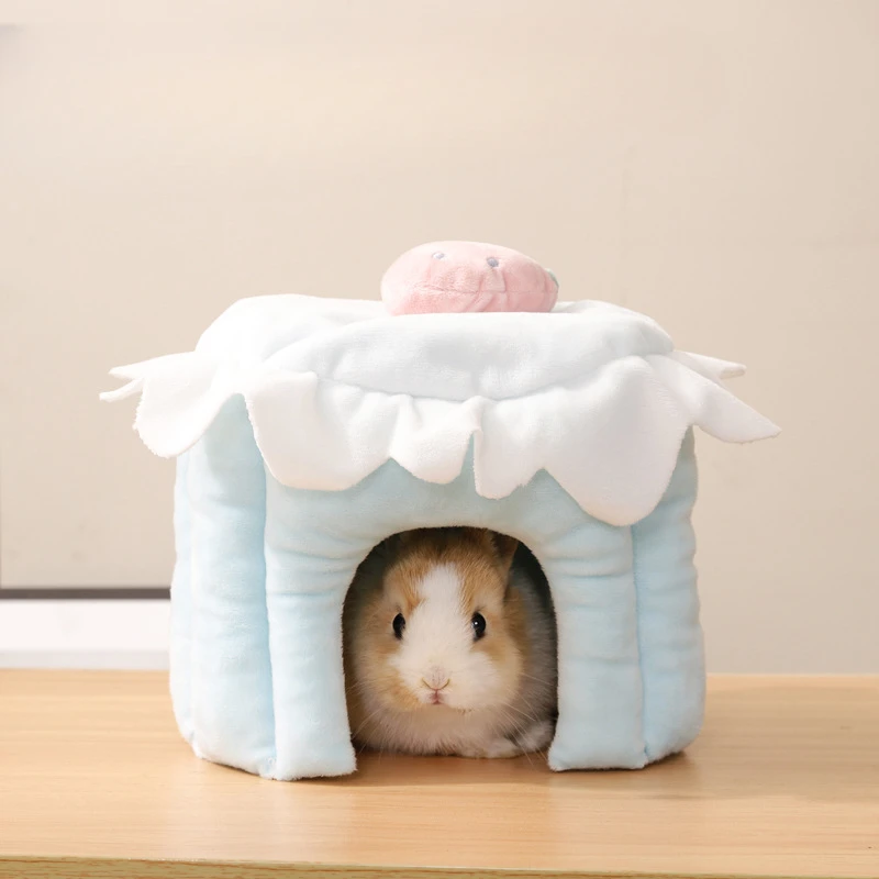 Hamster Shelter House Dutch Pig Rabbit Shelter House Rabbit Nest Hamster Winter Warm Nest Pet Sleeping Bag Cage Accessories