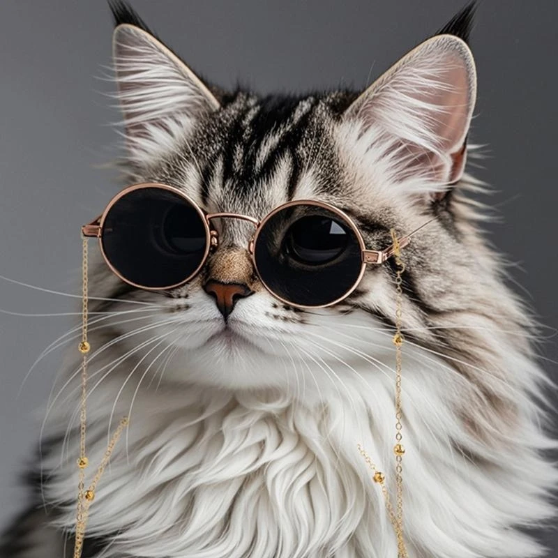 Pet Sunglasses and Glasses Chain With Adjustable Length Popular Sunglasses with Cord for Pet Various Outfit Occasion KXRE