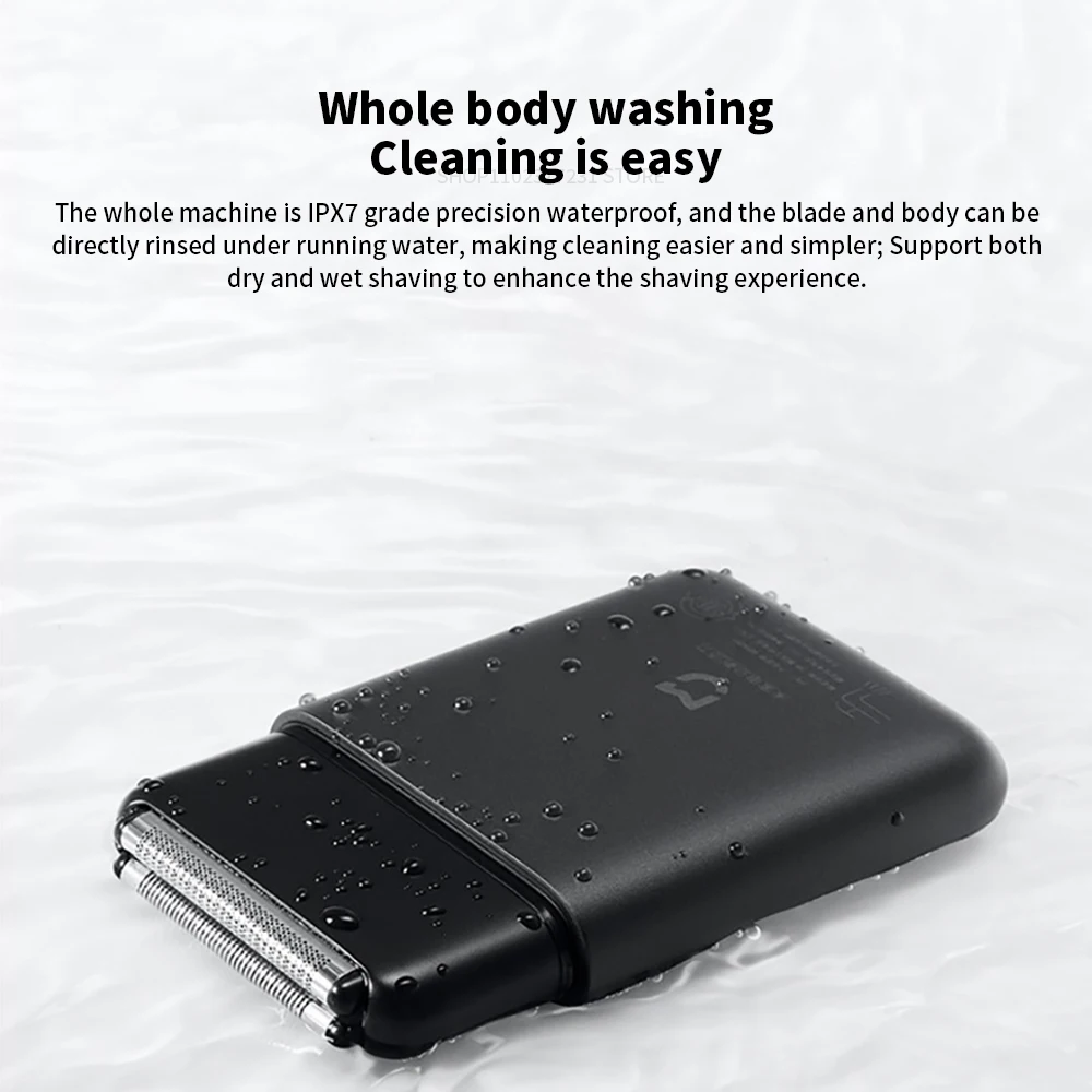 Xiaomi Mijia Electric Shaver Dual Cutter Blade Reciprocating High-Speed Motor Magnetic Suction IPX7 Waterproof Portable Razor