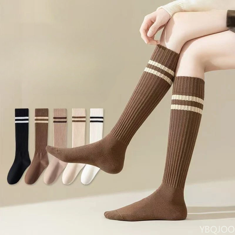 5 pairs Women's fashionable versatile calf socks new autumn winter stacked socks leisure comfortable women's long socks
