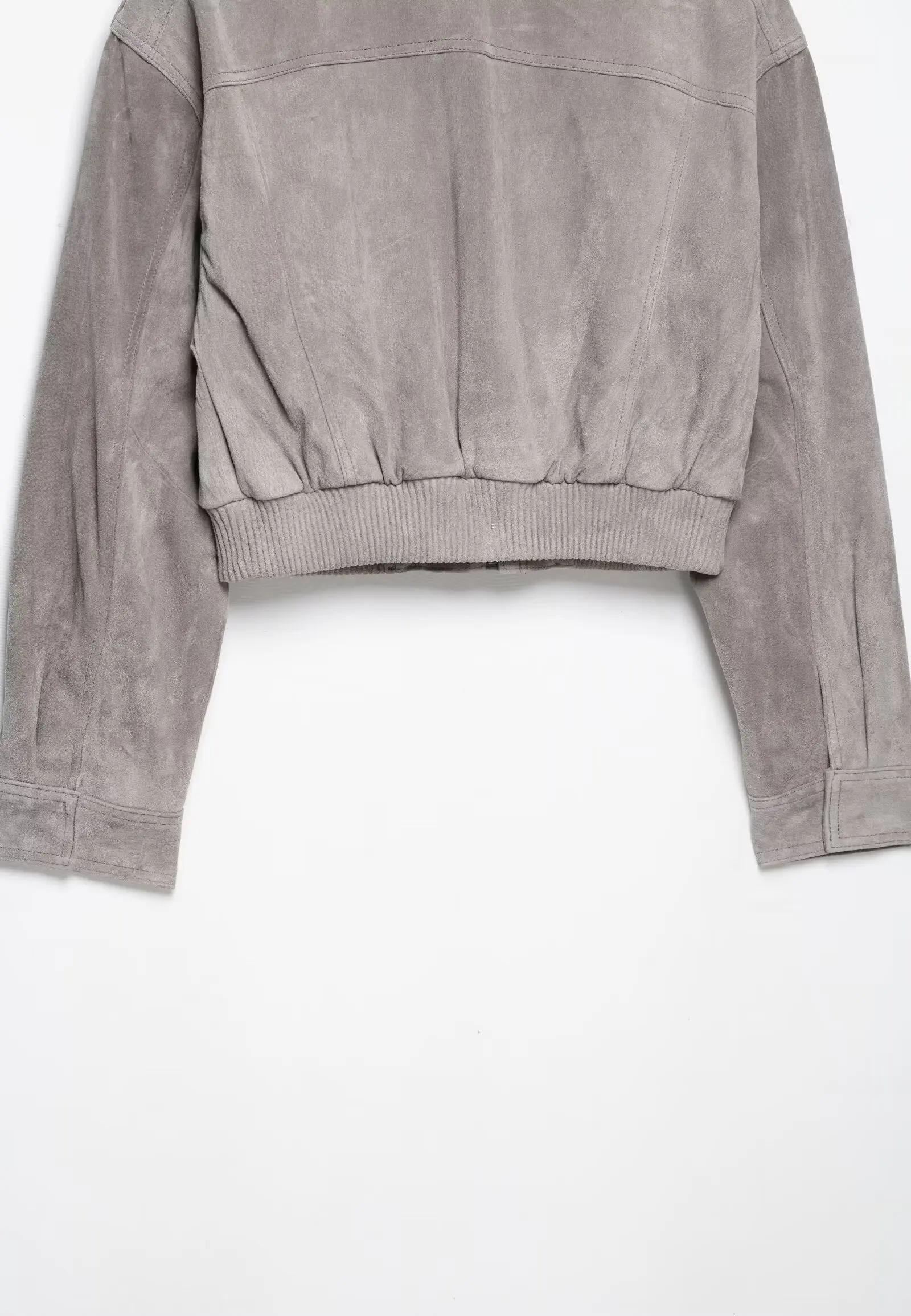 KONDALA Vintage Graue PU Streetwear Damenjacke Mode 2026 Herbst Reißverschlusstasche High Street Chic Moderne Kurze Damenjacke – Detail 16