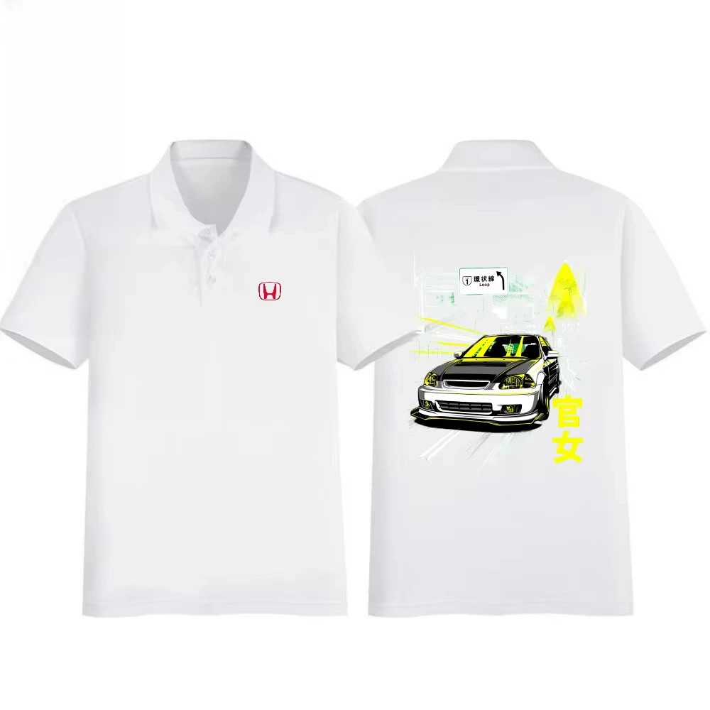 

Honda 2025 Racing Clothing Brand Honda Printed Simple Men POLO Skin-friendly Breathable Short-sleeved Loose Lapel Riding T-shirt