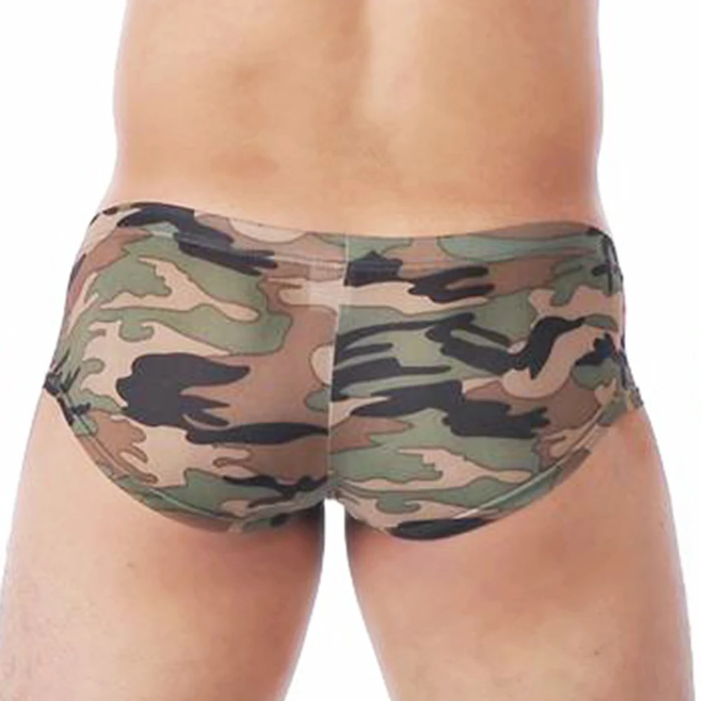 New Men\'s Briefs Breathable Camouflage Low Waist Underwears Shorts Underpants Man Panties 1pc