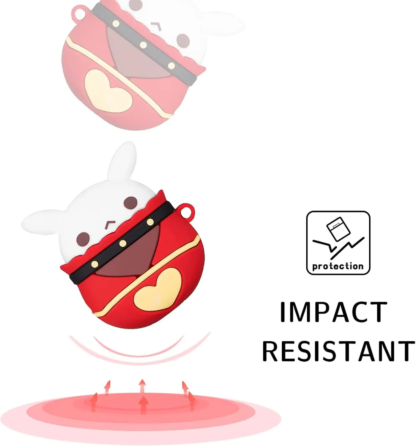 에어팟 4 귀여운 만화 재미있는 고스트 엘프 디자인 실리콘 이어버드 케이스, 에어팟 4 케이스 후크 포함, 2024 신제품 커버, 2024