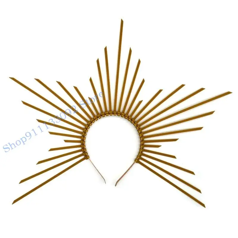 

H9ED Crown Headpiece Baroque Crown Cosplay Crown Headband DIY Headpiece Mary