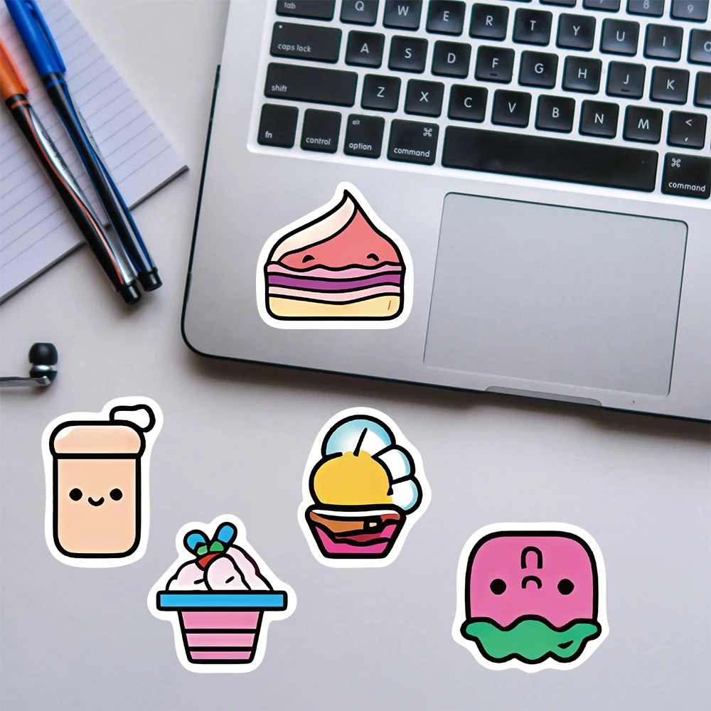 10/100PCS Kawaii Candy Ice Cream Food Cartoon Stickers DIY Bike Skateboard Fridge Guitar Laptop Luggage Funny Kid Sticker Gift