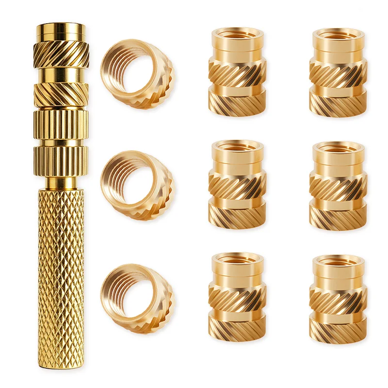 202Pcs M2 M3/4 Threaded Inserts Female Thread Knurled Nut Brass Heat Set Insert for 3D Printing Plastic Parts ( Height 3.2/4.2 )