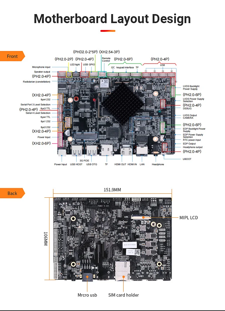 RK3288 Industrial Android AI Motherboard 4K Digital Signage LCD Vending 2+32g RK3288 Embedded Board with HD-MI2.0 LVDS Output