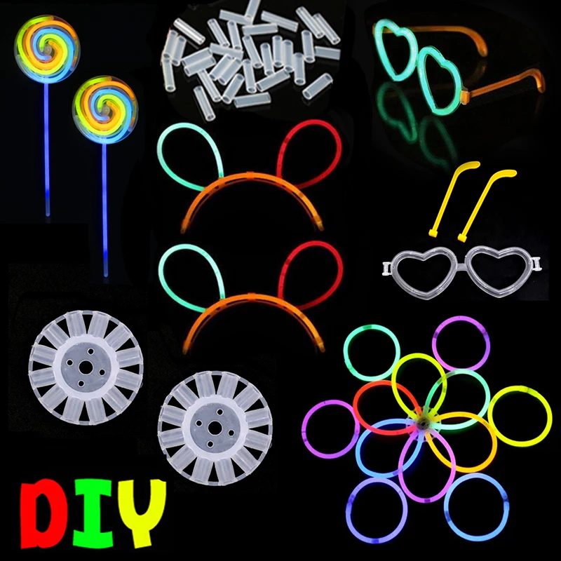 10/1Pcs Luminescent Stick Connectors Multi-shape Molds for Bending Bracelets Necklace DIY Colorful Glowing Stick Party Supplies