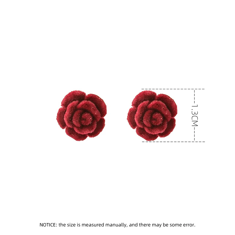 توافدوا خمر روز وأقراط للنساء الفاخرة تصميم بسيط أنيق النبيذ الأحمر الجنية الجمال زهرة القرط مجوهرات OL N420