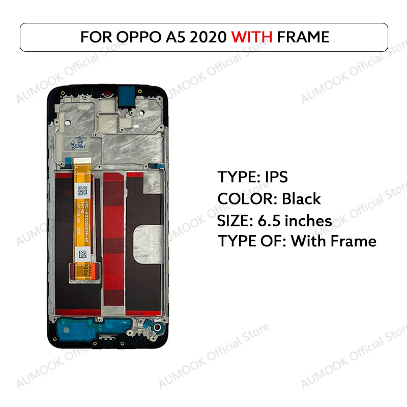 6.5 "IPS LCD Voor Oppo A5 2020 Lcd Touch Screen Montage Met Frame CPH1931 CPH1959 CPH1933 CPH1935 LCD vervangende Onderdelen