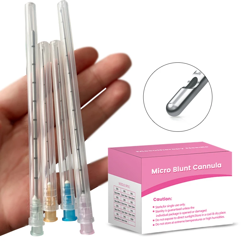 10-100PCS Korea Blunt Tip Micro Cannula14G 90mm 18G 21G 22G 23G 25G 27G 30G Sterile Disposable Single Packaged Flexible Needle