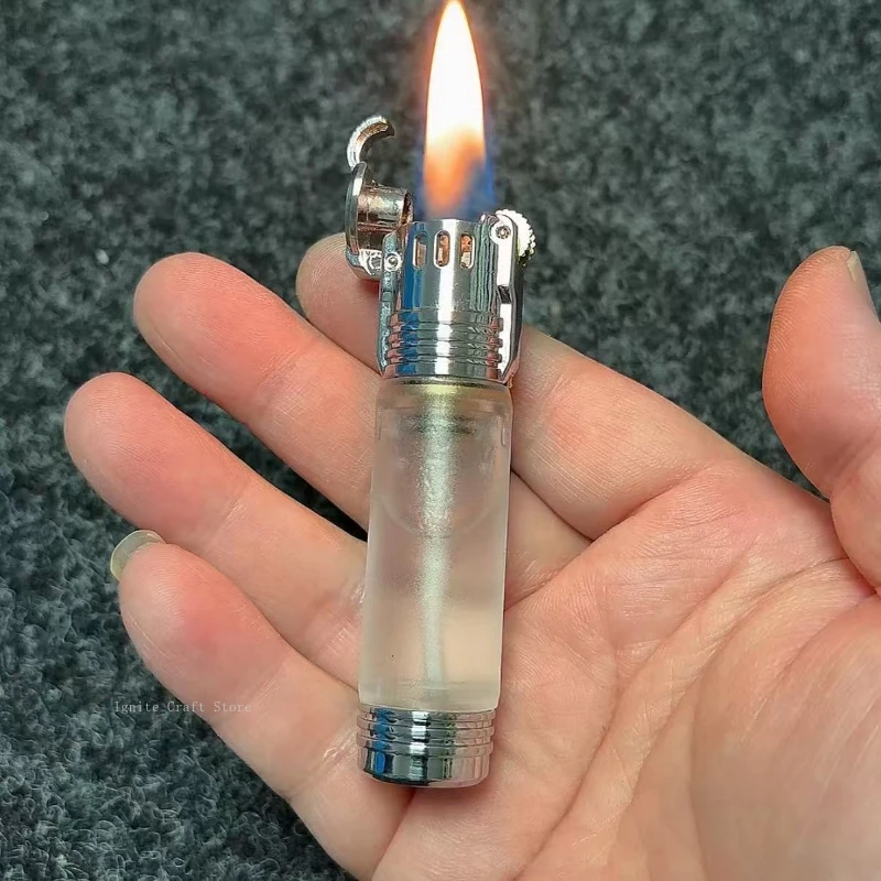 

Новая оригинальная прозрачная зажигалка с масляным резервуаром 2026 года, портативная классическая зажигалка с кремнем, аксессуары для сигарет, мужской подарок
