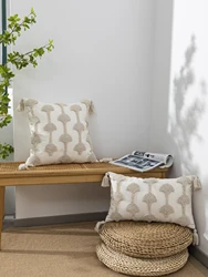 1pc Mushroom pattern circle velvet embroidery pillow cover cotton sail material Nordic style Su Sui Zi daily room