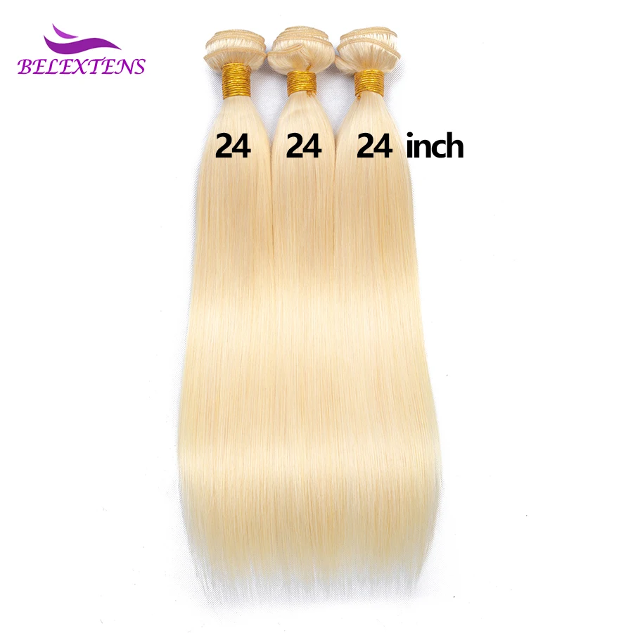 20 22 24 Inch 613 Blonde Straight Human Hair Bundles Can Be Dyed Brazilian Top Quality Raw Bundles Human Hair 3 Days Delivery