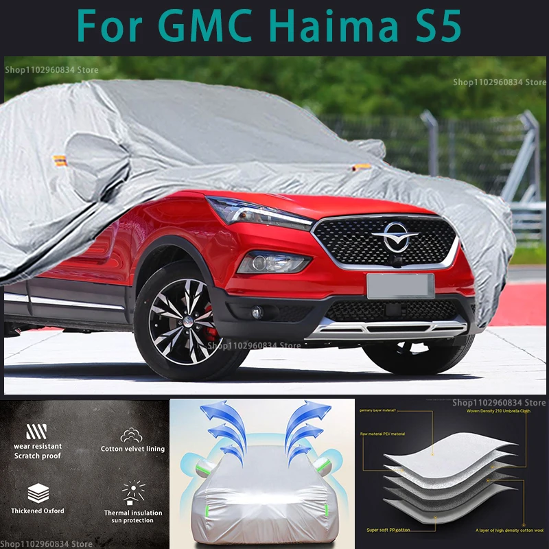 

For Haima S5 210T Waterproof Full Car Covers Outdoor Sun uv protection Dust Rain Snow Protective Auto Protective cover