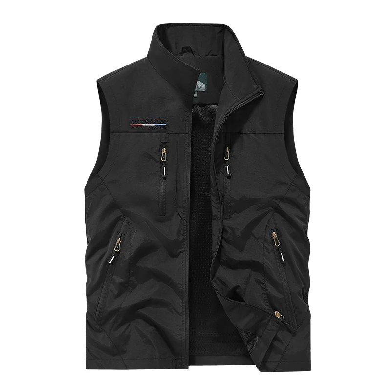 Men's Photography Vest Outdoor Multi-Pocket Work Waistcoat Jacket for Photographers Casual Loose Fit Large Size Utility Vest