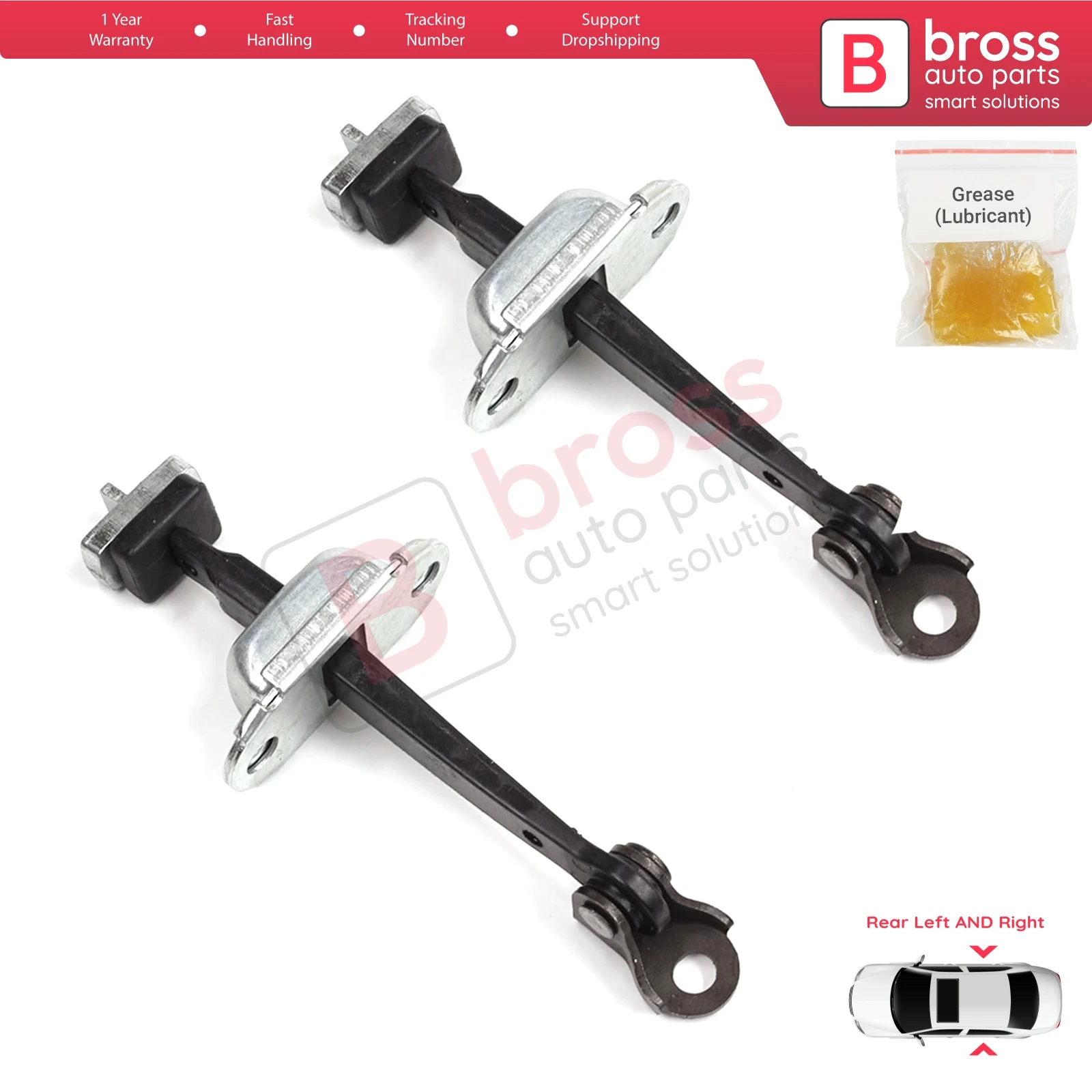 BDP1479-1 2 stuks achterdeurstopper beperkingsband voor Honda Civic MK8 VIII 2005-2013 HB FN FK Sedan FD FA 72340SNLT01