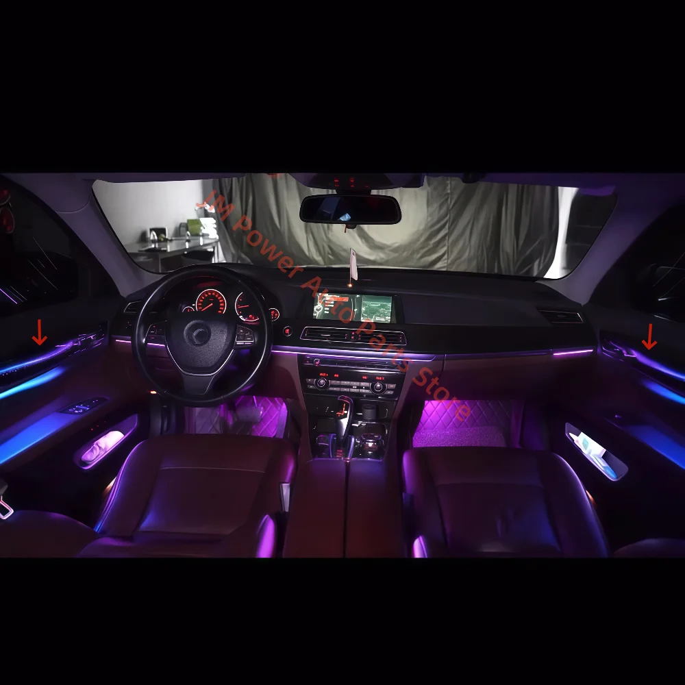 For BMW 7 series F01 F02 Atmosphere Lamp Car interior lighting upgrade Car accessories footlights Ambient Light 1:1 trim panel