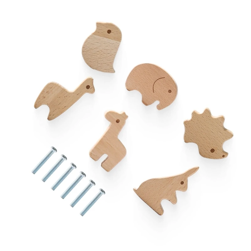 Round Knobs with Lovely Animal Shapes Animal Drawer Pulls Decorative Wooden Drawer Pulls for Furniture