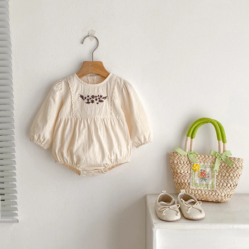 Autumn Spring Newborn Baby Girls Jumpsuit Long Sleeve 0-24M Cotton Printing Toddler Baby Girl Clothes Baby Girls Sweet Bodysuit
