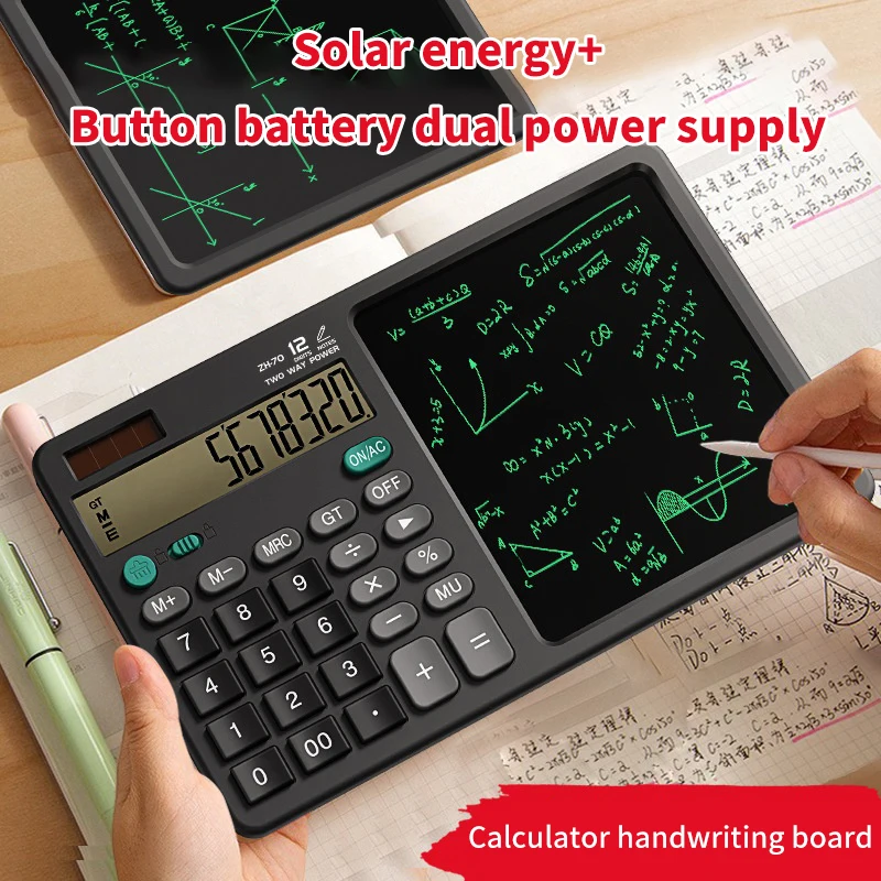 Scientific Calculator With Writing Drawing Tablet Portable 12Digit LCD Large Display Calculator For Math Study Office Draft Memo