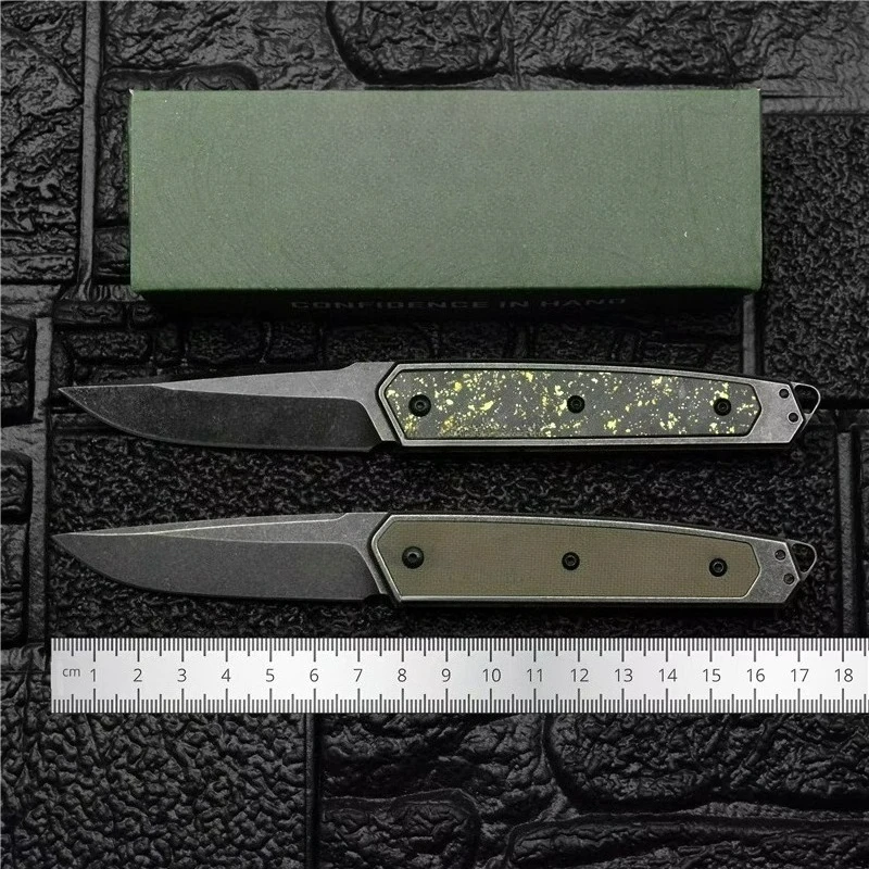 

CR 7091 Folding Knife G10 carbon fiber patch steel lining Handle edc multitool knives utility kitchen outdoor bushcraft knife