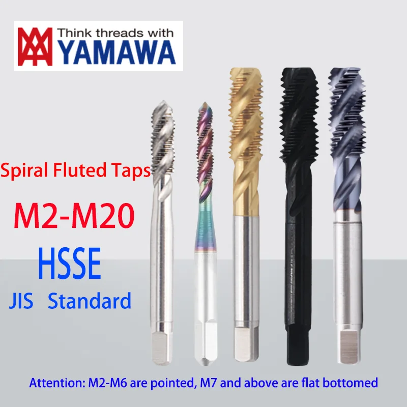 

1PCS HSSE YAMAWA Metric fine teeth Spiral Fluted Tap M2 M2.5 M3 M4 M5 M6 M8 M10 M12 M14 M16 M18 M20 For Stainless Steel