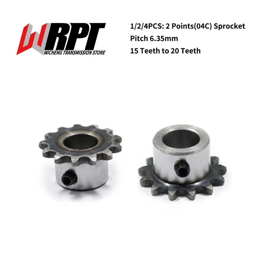 

Precision 2 Points(04C) Sprocket Table Wheel 15/16/17/18/19/20T Standard Hole M5 Screw Hole Fixed 45 Steel Quenched Pitch 6.35mm