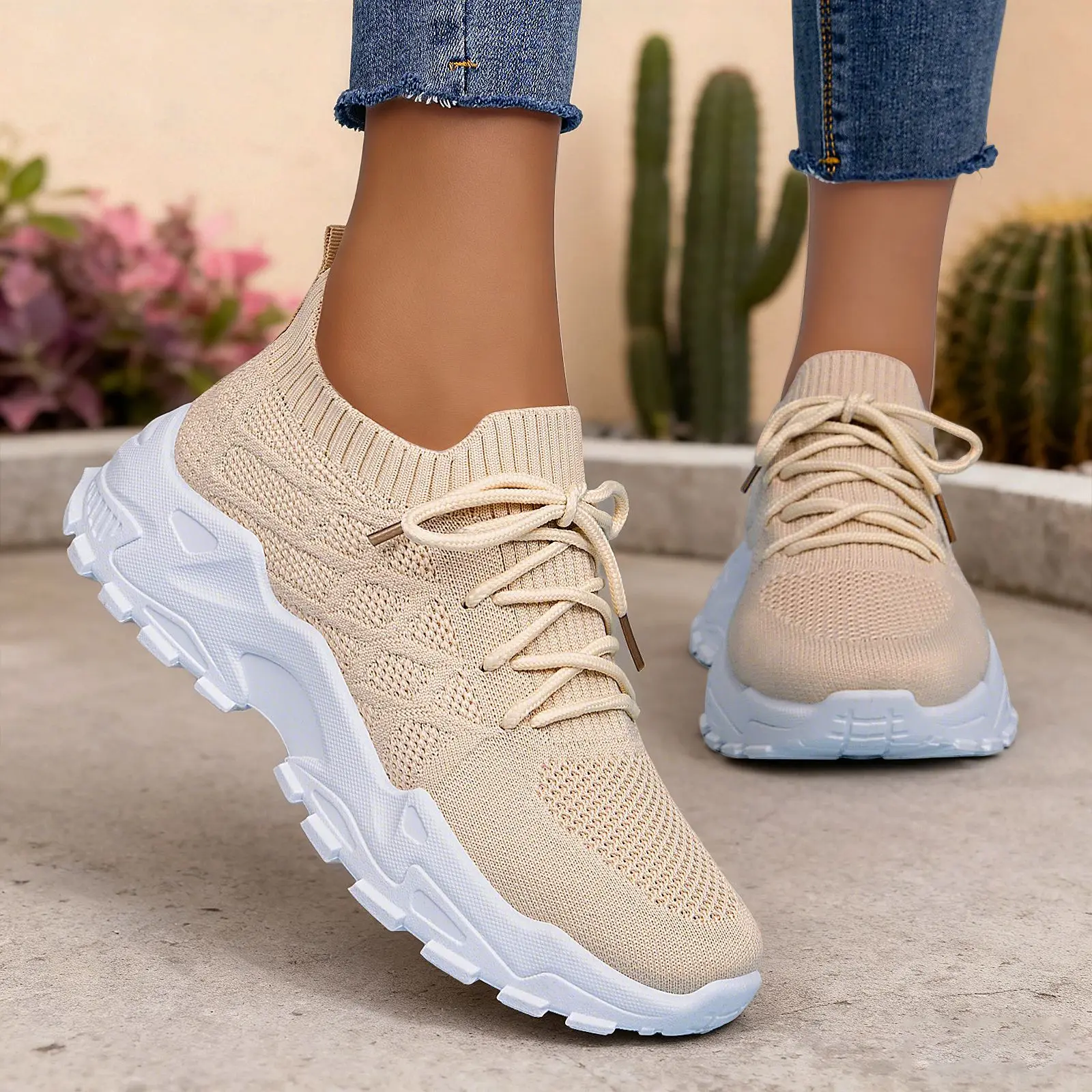 Shoes for Woman Fashionable Lightweight and Breathable Casual Sneakers Comfort Outdoors Walking Train Shoes Zapatos Para Mujer