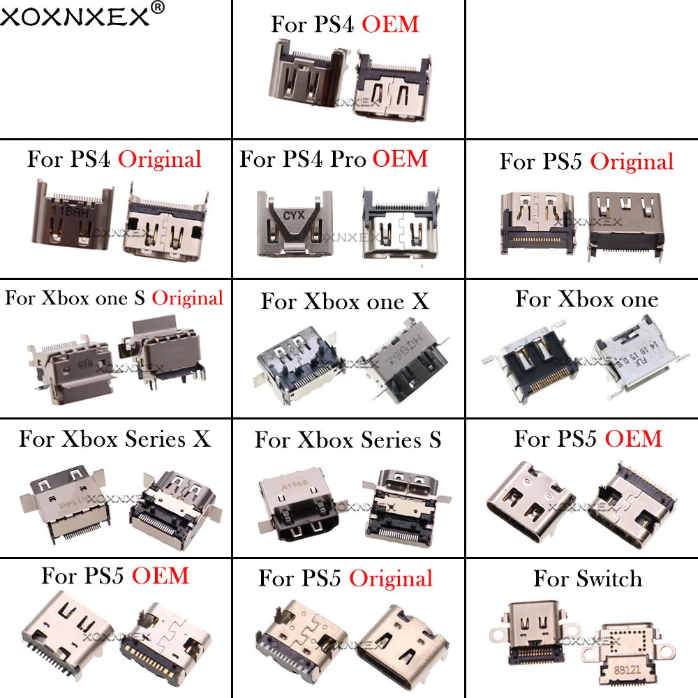 1 x HDMI-compatible Charging Port For PS4 Pro Xbox One Series S X USB Type-C Power Jack Socket Connector For P5 Switch