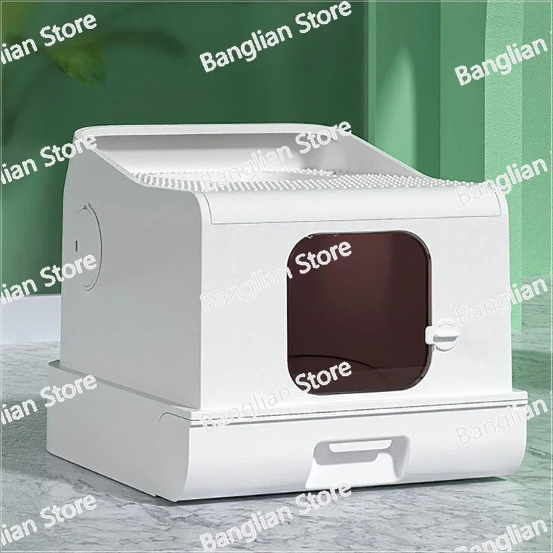 Enclosed Cat Litter Basin,Large Drawers, Portable Sandboxes for Cat,Pet Toilet with Mesh Built-in , Cats Accessories