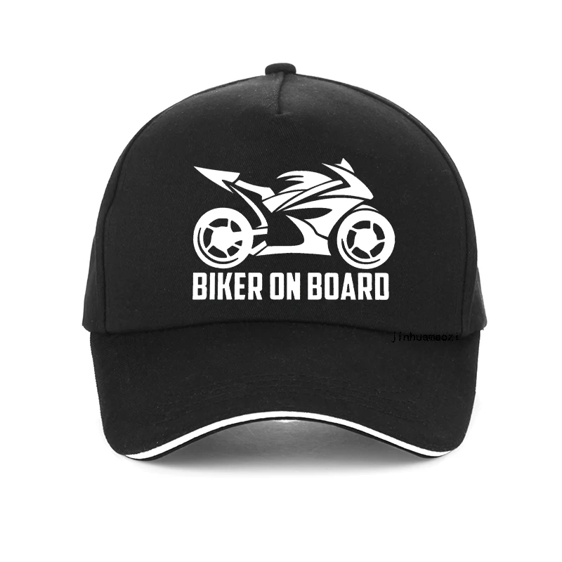 

Hot Creative BIKER ON BOARD baseball cap Cartoon Motorcycles racing cap Unisex outdoors sun Snapback hats