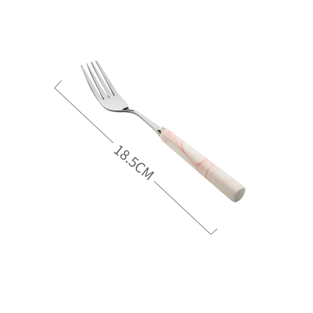 

5Pcs Stainless Steel Cutlery Set Marble Flatware Spoon Fork Kit Rust Resistant Dinner Forks for Home Restaurant Events