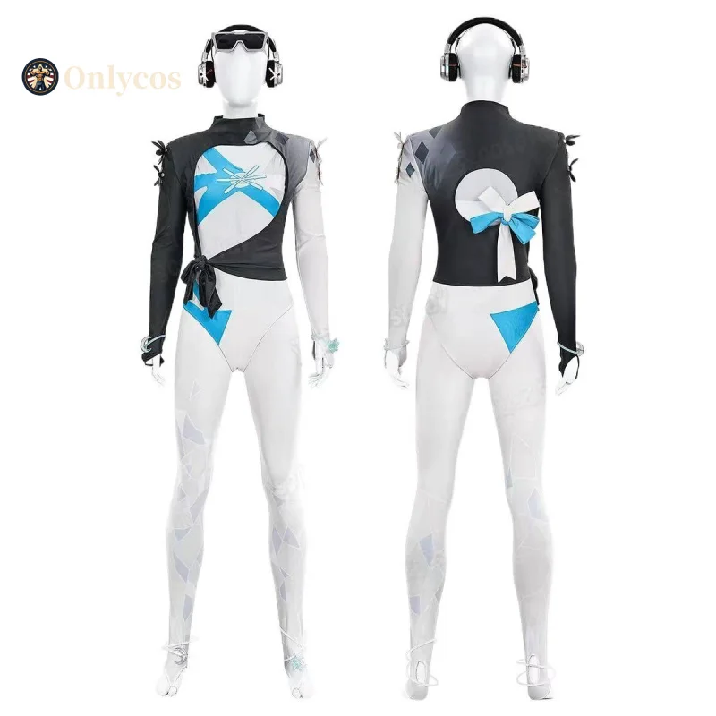 ชุดคอสเพลย์ Luna Snow จากเกม Rivals ชุดจั๊มสูท เสื้อคลุม หูฟัง ชุดปาร์ตี้ ชุดฮาโลวีน ชุดเล่นบทบาทสมมติ เสื้อผ้า Onlycos