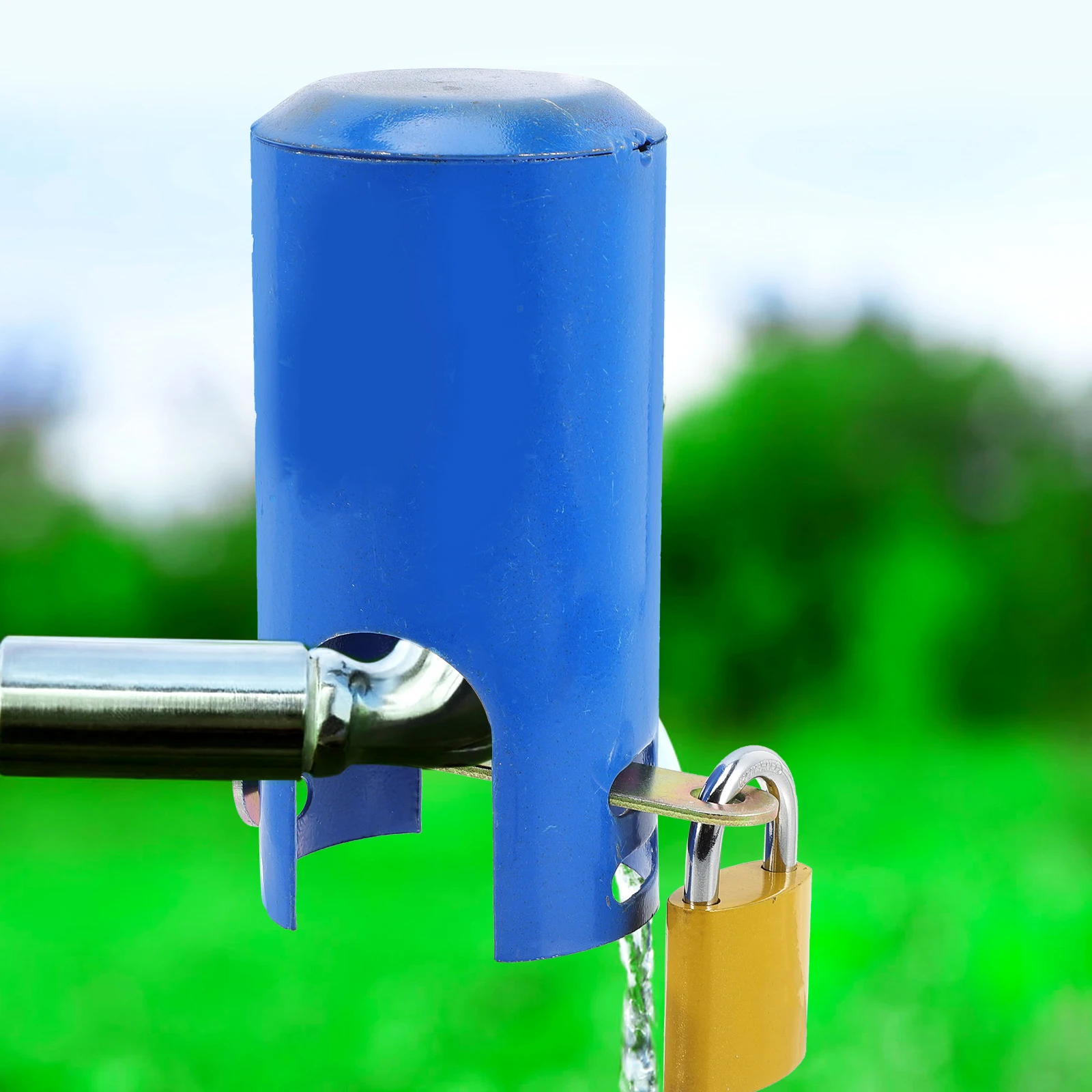 

Faucet Anti-theft Lock for Outdoor Water Spigot Garden Hose Bib Valve Locks Fits Most Faucets Easy Install Sun Resistant