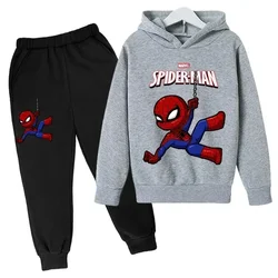 2024 Marvel Spiderman Children Clothes Boys Hooded The Avengers Autumn Sweatshirts Kids Pullovers Tops Teen Boys Hoodie Pant Set