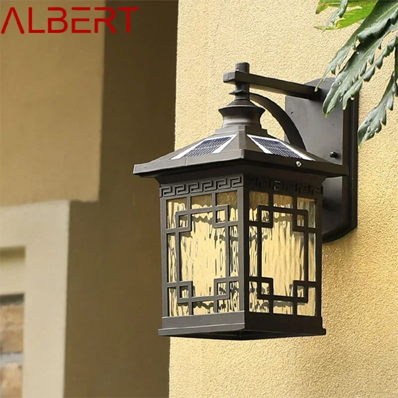 ALBERT Solar Wall Light Fixture Outdoor Modern LED Waterproof Patio Lighting For Porch Balcony Courtyard Villa Aisle