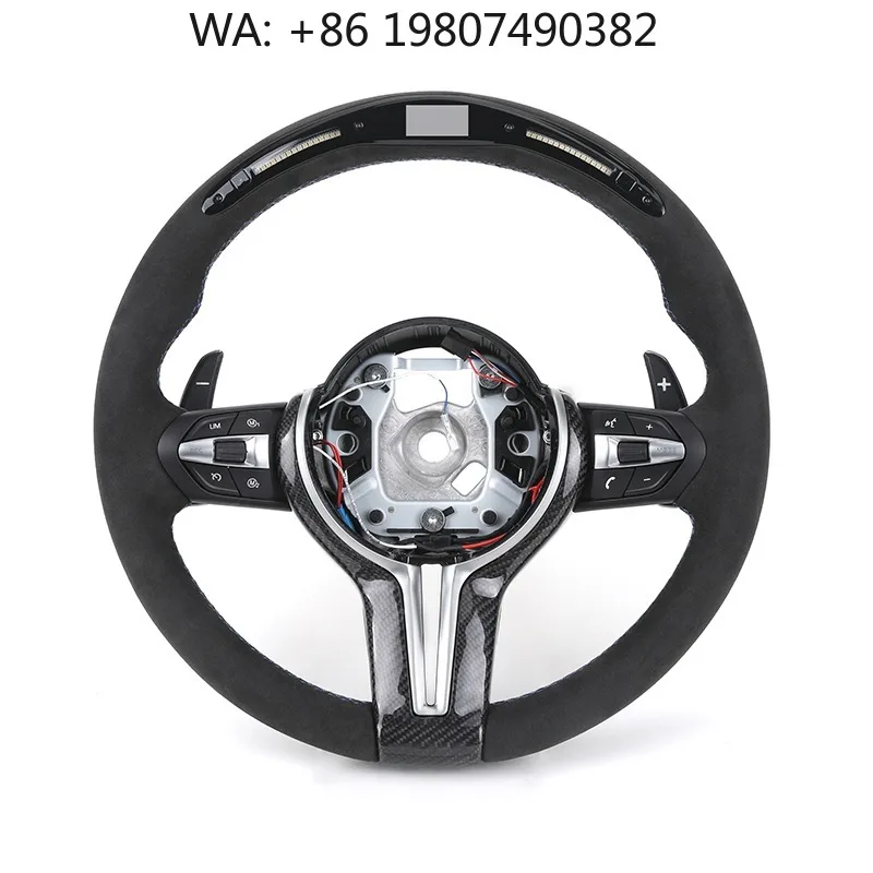 

S Line Accent Carbon Leather Sport Steering Wheel Smooth Grip Custom Refit Replacement For Mid-gen Compact European Sport Auto C
