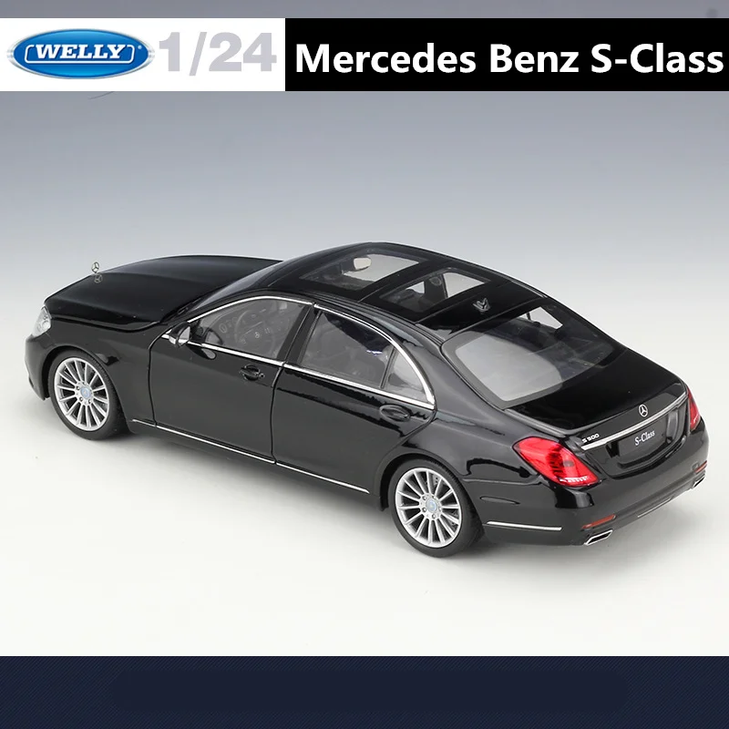 WELLY 1:24 Mercedes-Benz S-Class S500 Alloy Car Model High Simulation Diecast Metal Toy Vehicles Car Model Collection Kids Gifts