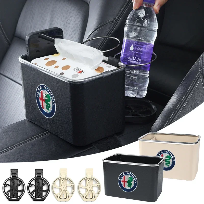 Car Multifunctiona Armrest Storage Box Drawer Box For Alfa Romeo Giulia Stelvio Giulietta 156 159 147 Mito Tonale Brera Disco V