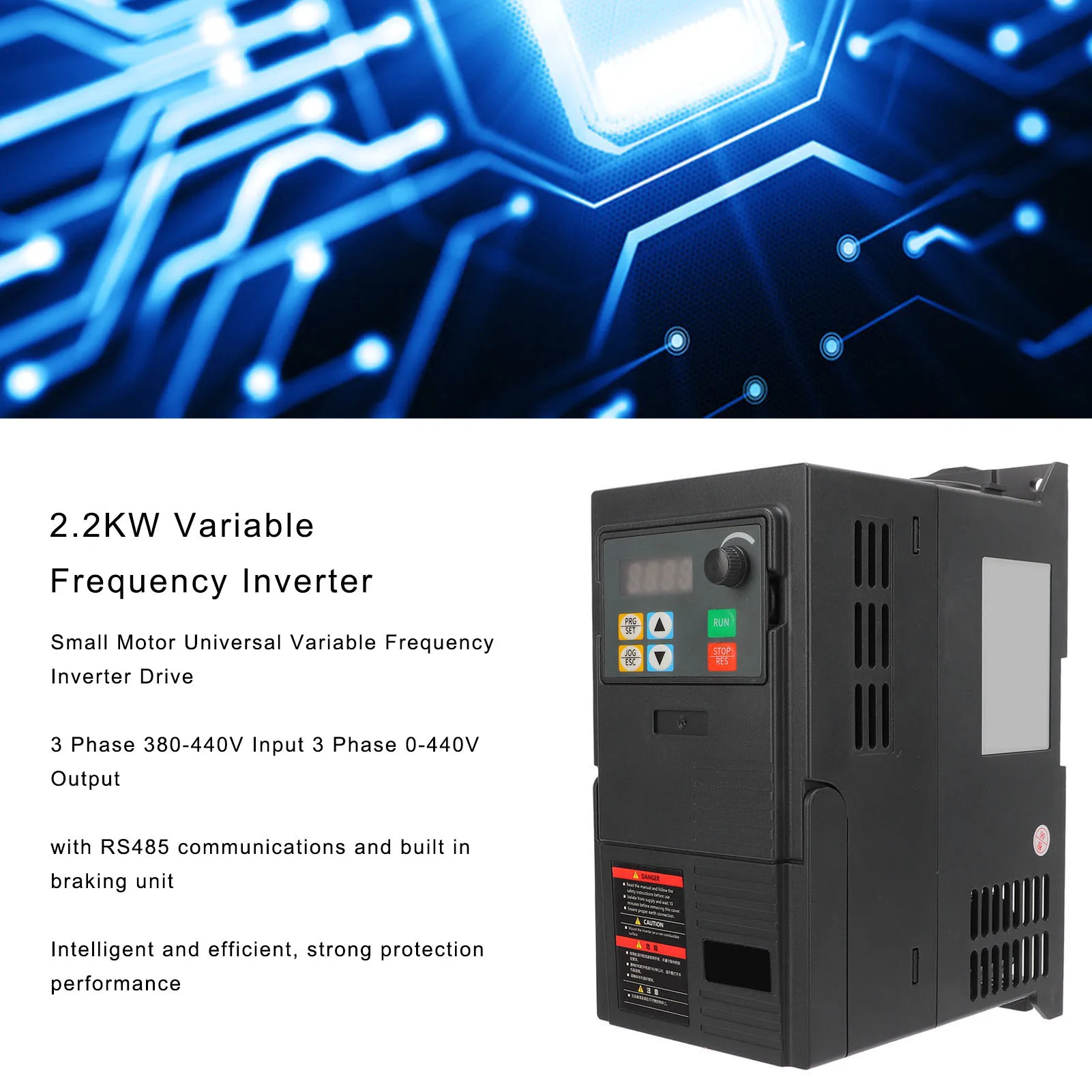 

LK321 2.2KW Variable Frequency Inverter Drive 3 Phase 380‑440V Input 3 Phase 0‑440V Output Vector Converter