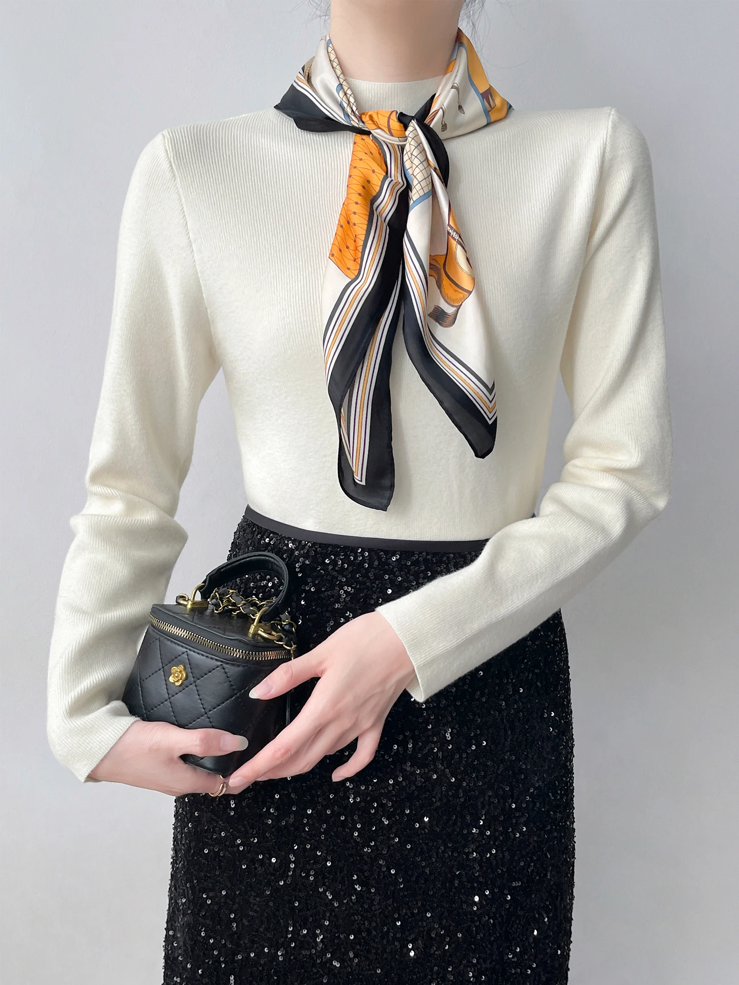 

Slimming Effect Khaki Knitted Top Women's Spring Faionable Versatile f High Collar Inner Wear Base irt Ladies' Knitwear