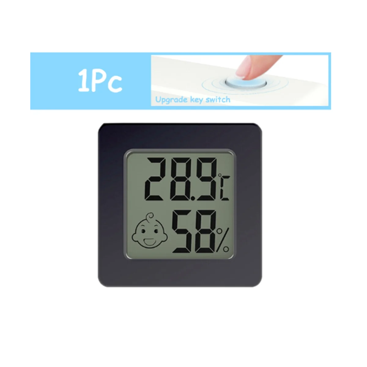 Mini LCD Digital Thermometer Hygrometer Temperature Meter Humidity Sensor Weather Station Button Set with Battery White