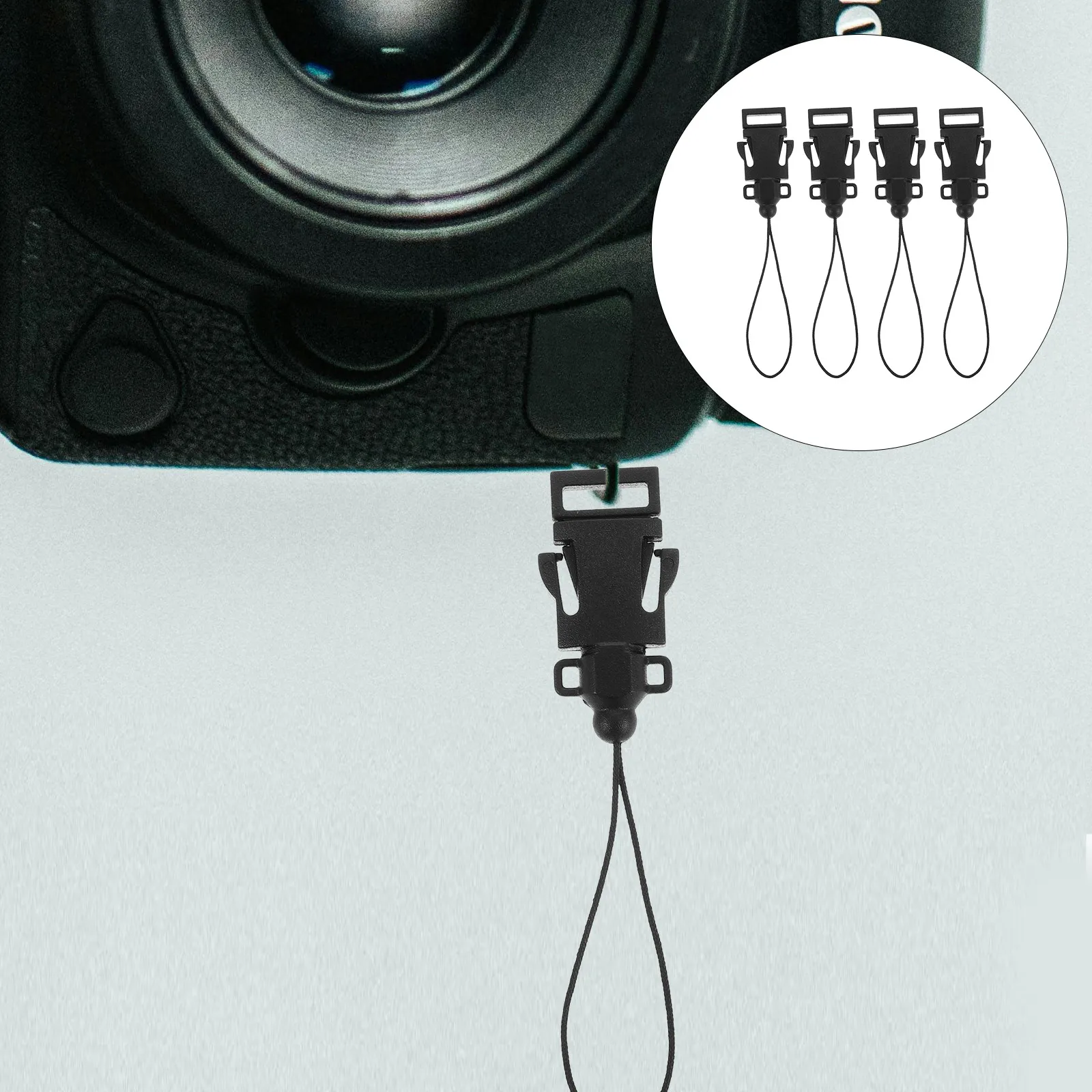 

4 Pcs Lanyard Camera Strap Buckle Quick Release Adapter Micro Single Shoulder Bracket Black Wrist Loop Connector