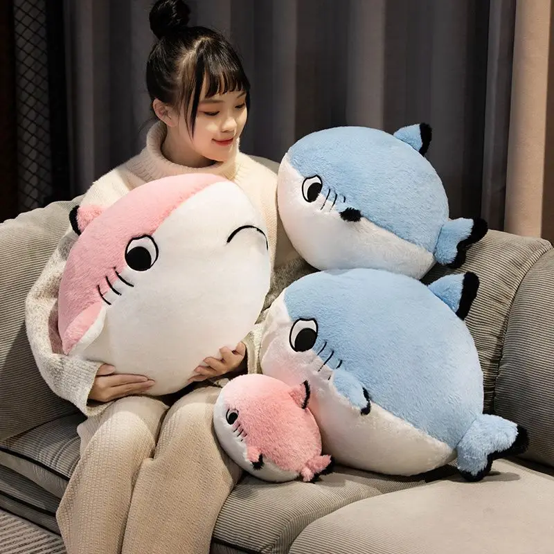 

25/40/50cm Cartoon Fluffy Shark Plush Throw Pillow Toy Cute Stuffed Animals Sharks Whale Plushies Cushion Doll Soft Kids Toys