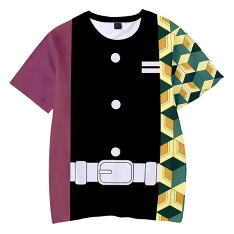 الصيف موضة أنيمي شيطان القاتل Kochou Shinobu ثلاثية الأبعاد تي شيرت الاطفال تي شيرت غير رسمي صبي فتاة للجنسين الملابس المتضخم التي شيرت