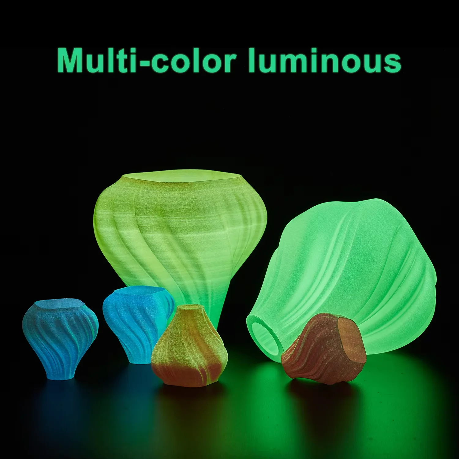 

Филамент Antinsky PLA-Silk Glow in The Dark 1.75 мм, 1 кг, для 3D-принтеров, высокоскоростной.