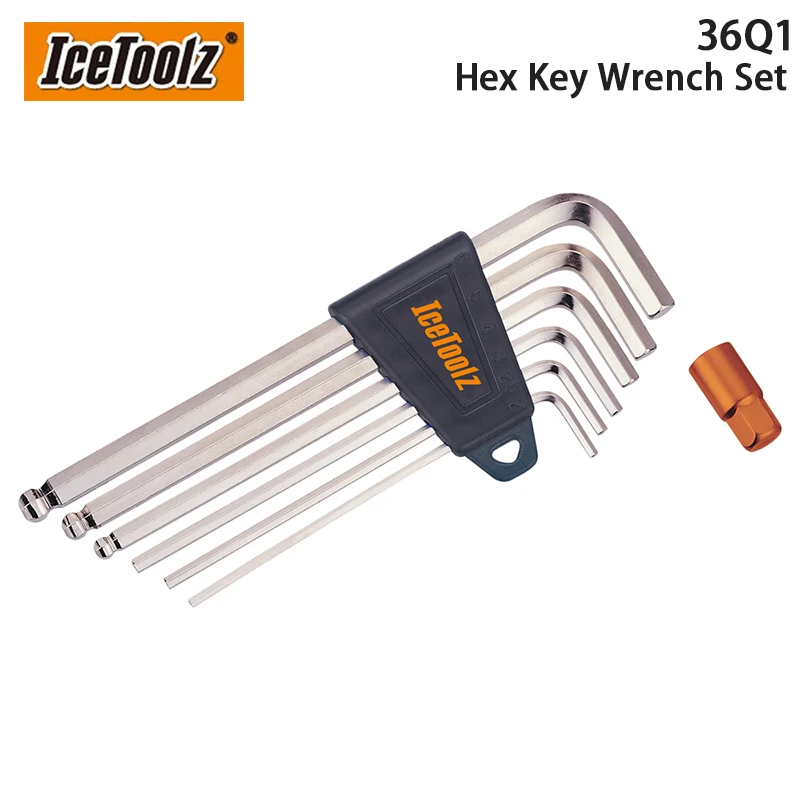 IceToolz Original 36Q1 Hex Key Wrench Set Cr-V Steel 2x2.5x3x4x5x6x8mm/4x5x6mm Ball-ended Bicycle Repair Tools Cycling Parts